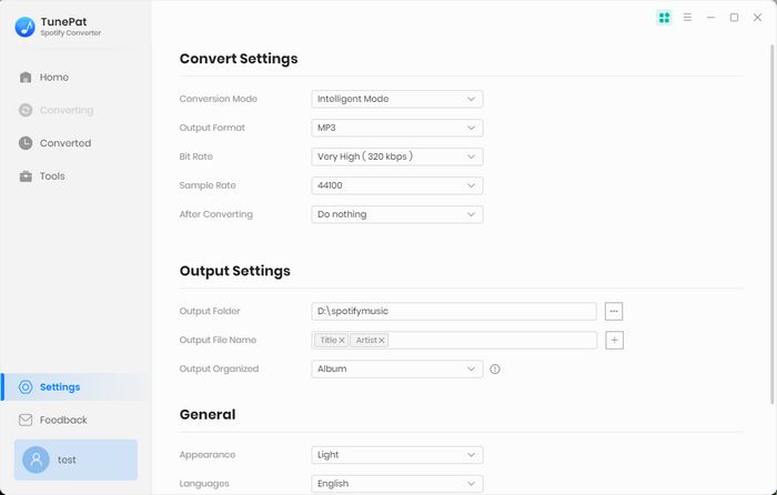 Customize output settings