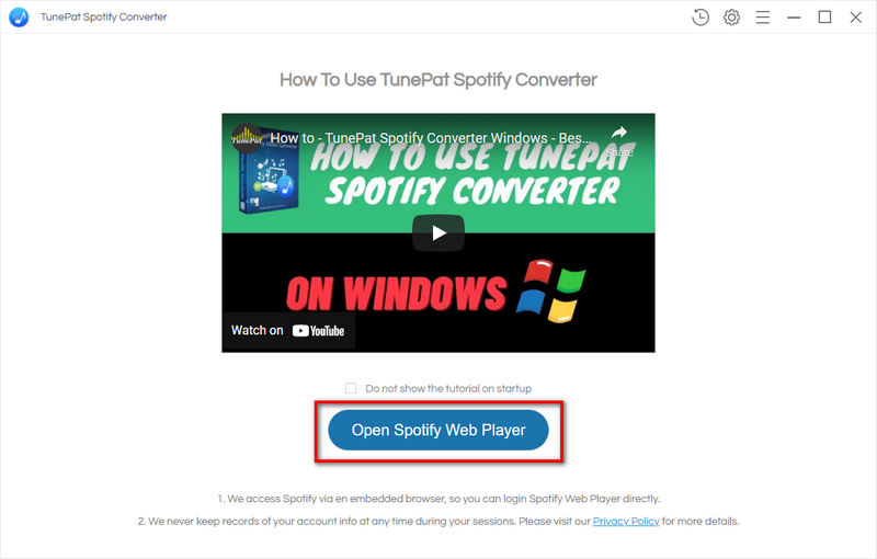 start tunepat spotify music converter