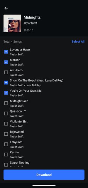choose taylor swift to download