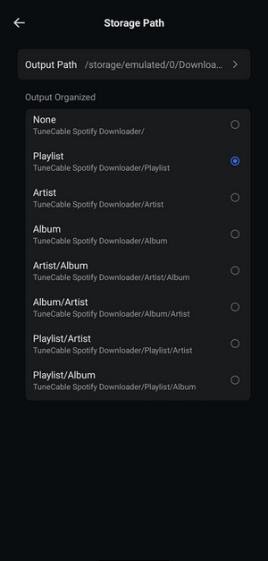 spotify downloader apk output path