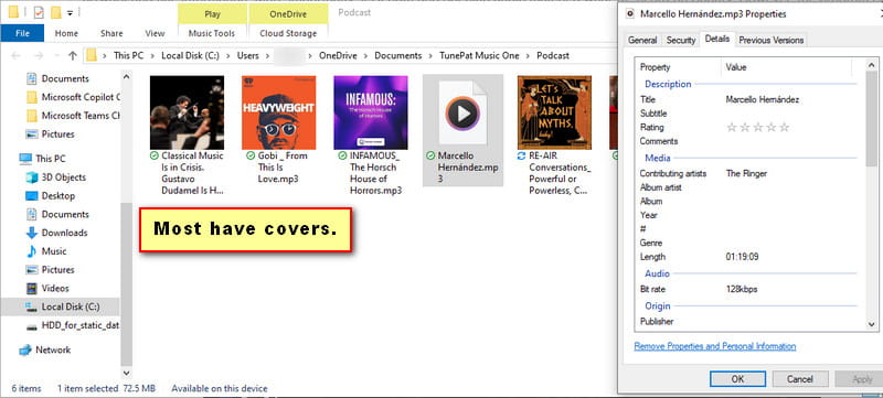 TunePat Music One download podcast result