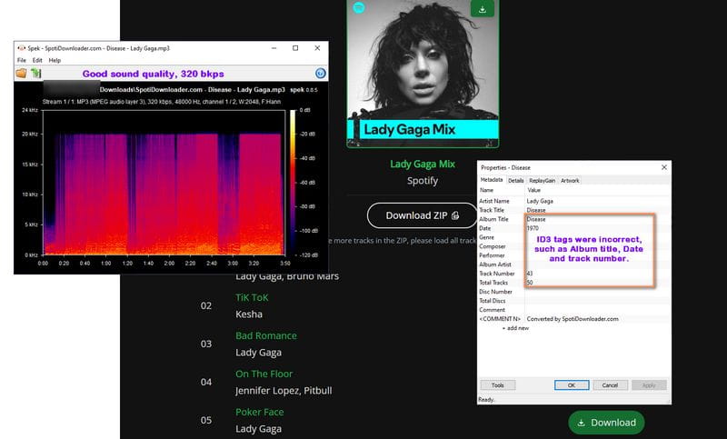 SpotiDownloader test result