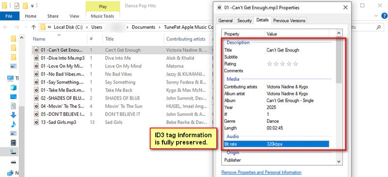 TunePat Apple Music Converter keep id3 tags