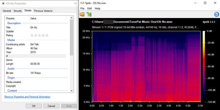 tunepat music one Bandcamp wav test result