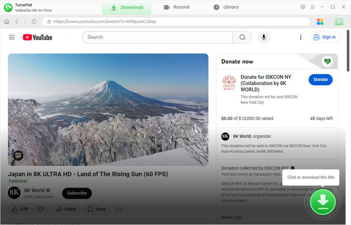open youtube video you want to download