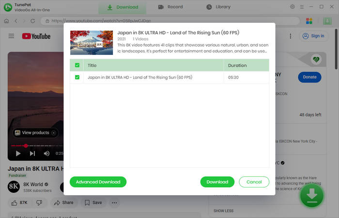 select youtube video you want to download