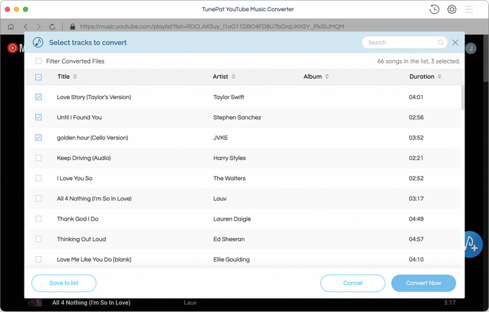 Add YouTube music to TunePat Mac