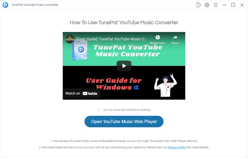 TunePat YouTube Music Converter interface