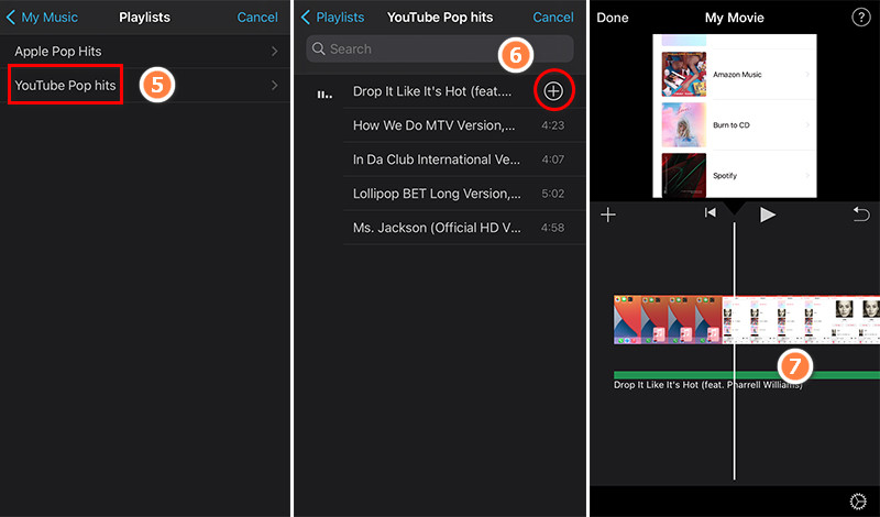 add youtube music to imovie