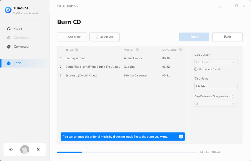 burn CD with TunePat