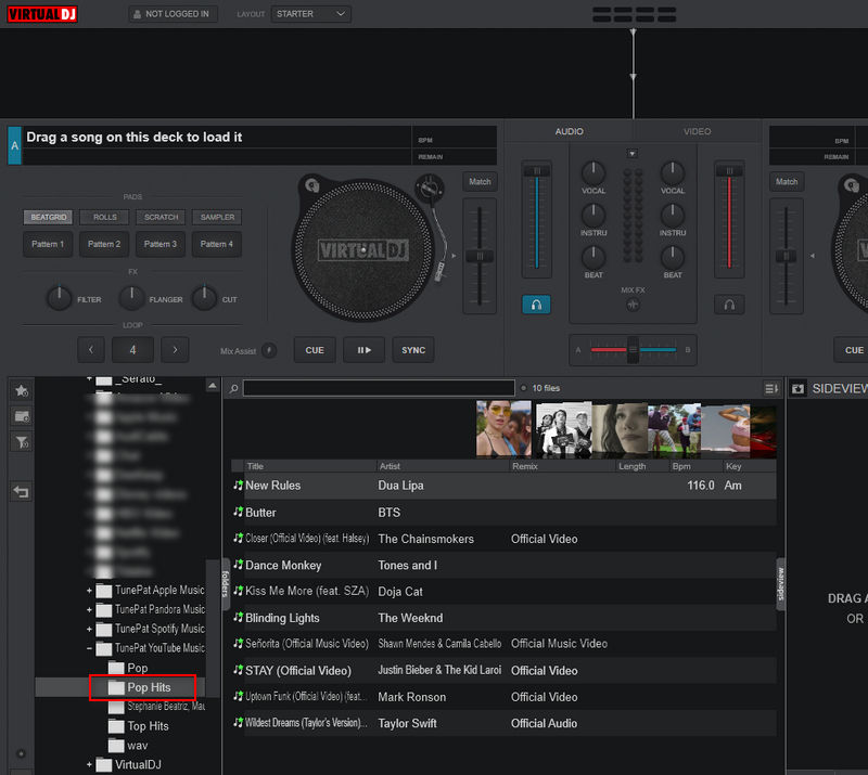 browse youtube music on virtual dj