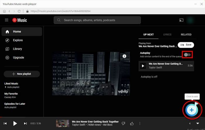 add youtube music video