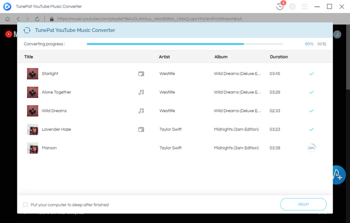 Converting YouTube Music Songs