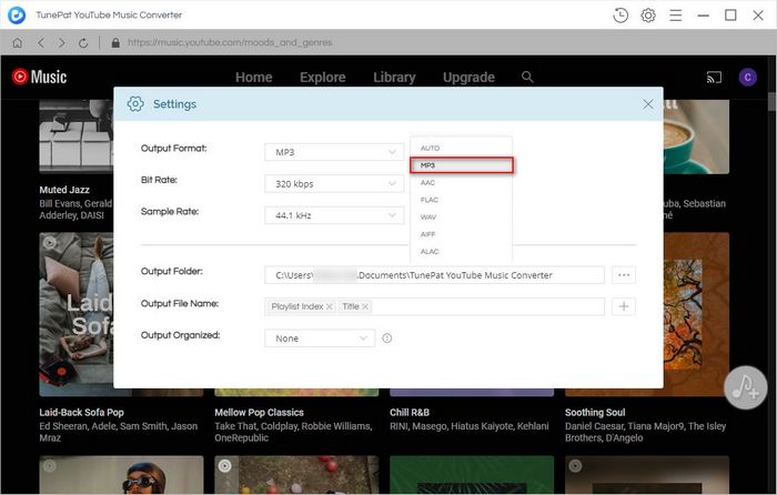 output youtube music as mp3