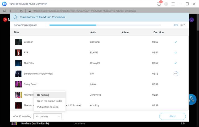 check the downloaded YouTube Music
