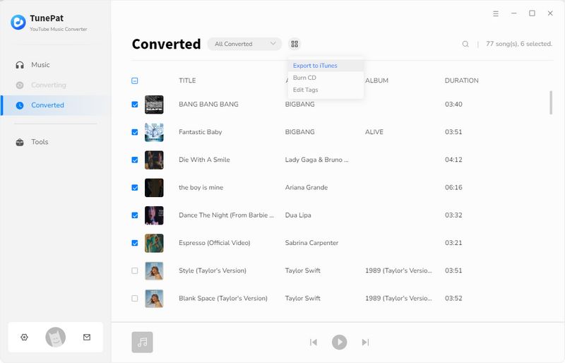 export YouTube music to iTunes