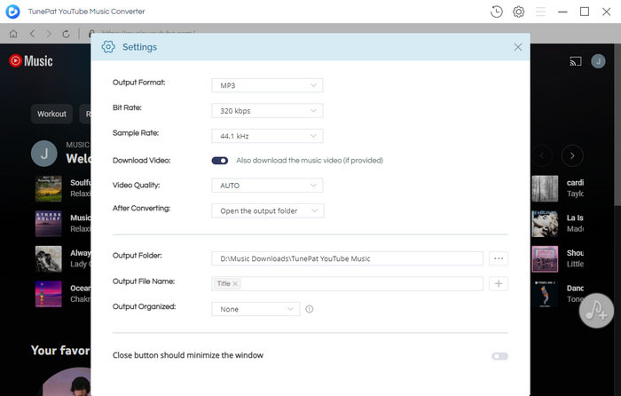 Customize output settings