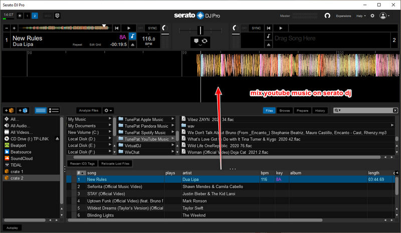 use youtube music with serato dj for mixing