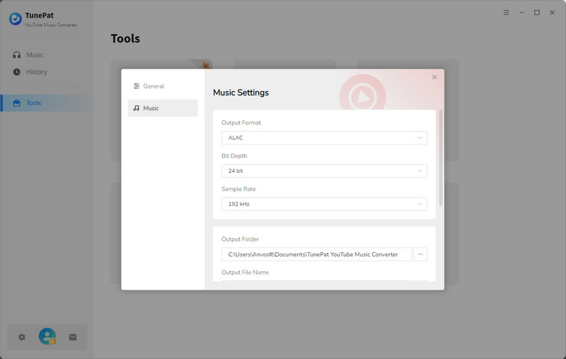 Customize output settings