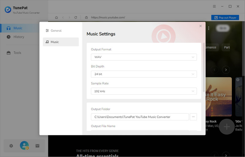 Customize output settings