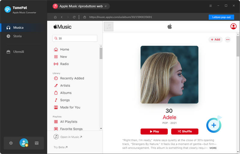 aggiungi Apple Music