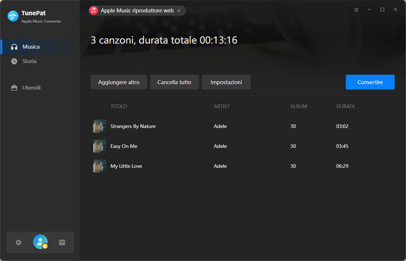 aggiungi Apple Music