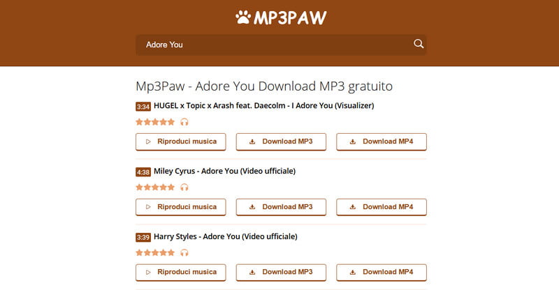 sito web mp3paw