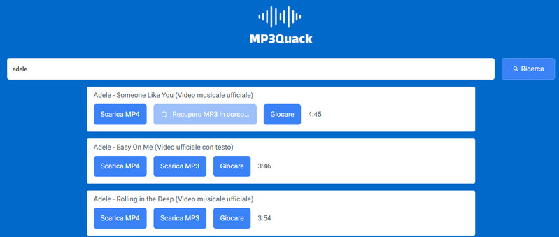 sito web MP3 Quack