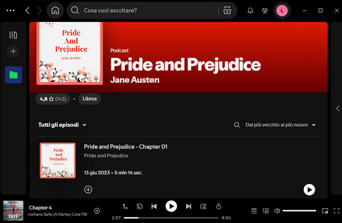 Trovare audiolibri su Spotify