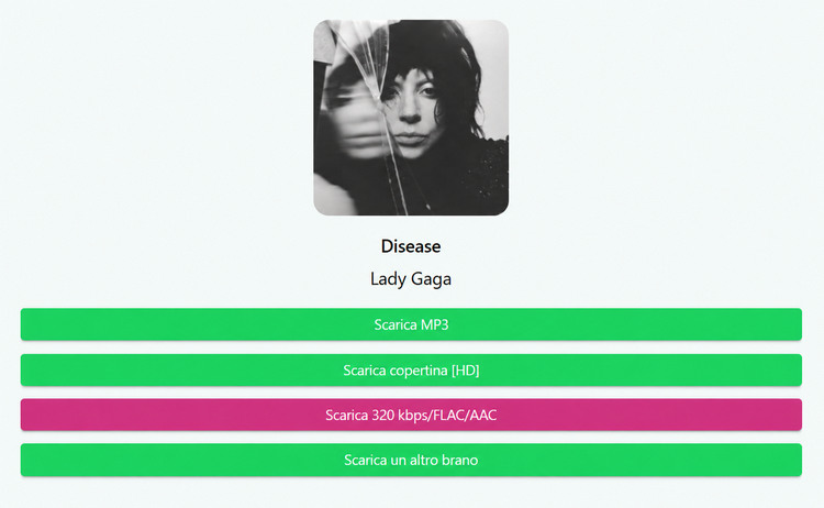 Download di un file MP3 con SpotifyMate