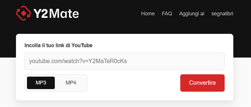 sito per scaricare video YouTube di Y2Mate