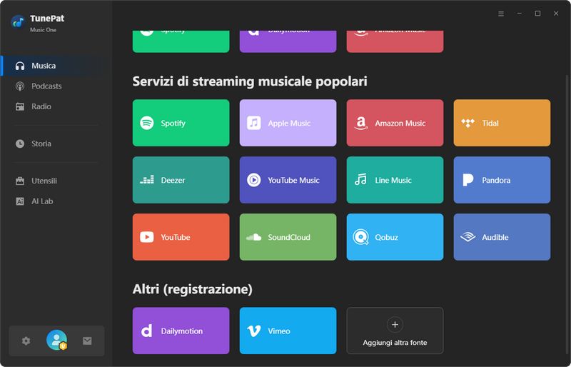 interfaccia music one
