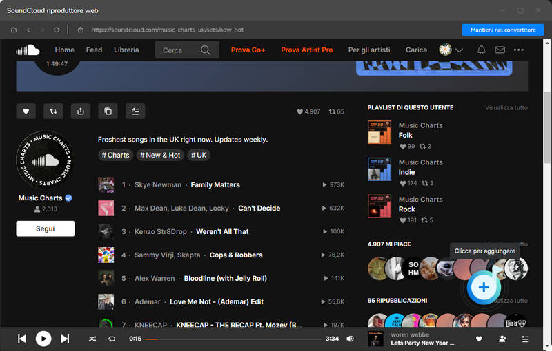Aggiungi musica SoundCloud a TunePat