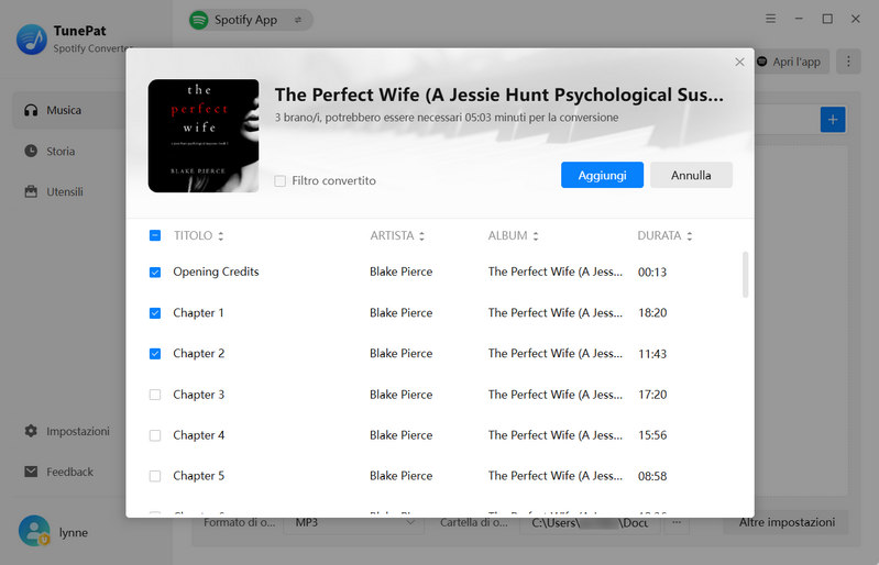 Aggiungere audiolibri di Spotify a TunePat