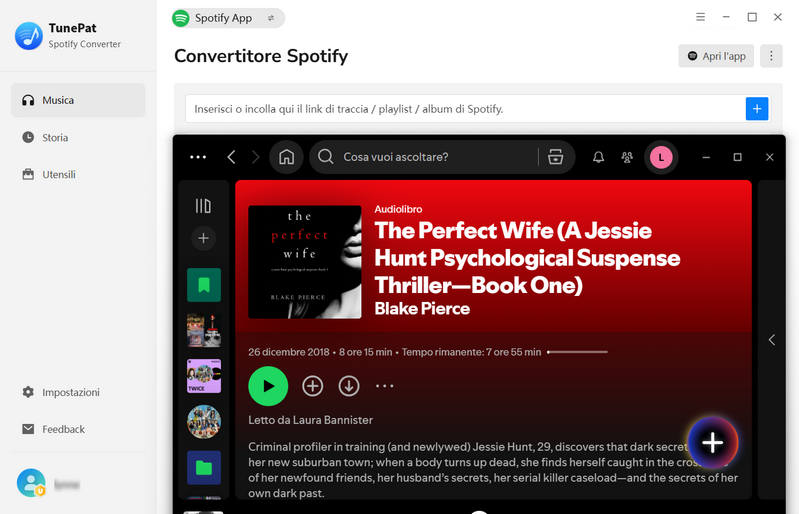 Aggiungere audiolibri di Spotify a TunePat