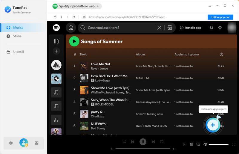 Aggiungi brani Spotify a TunePat