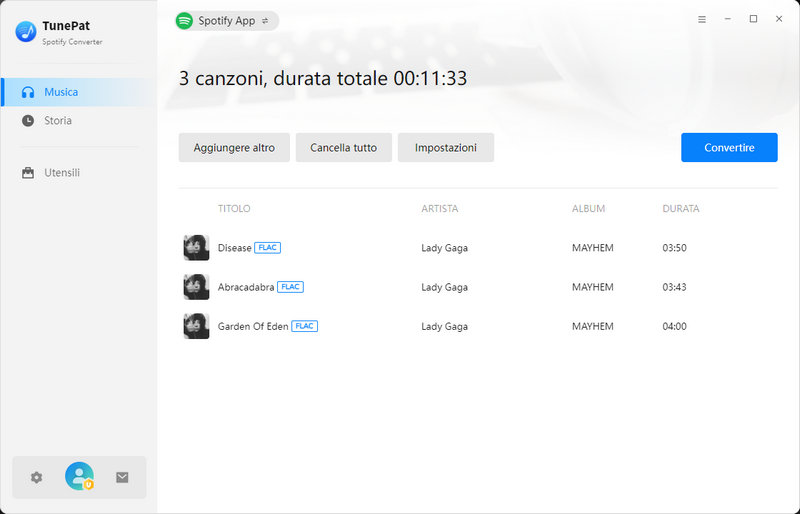 converti brani Spotify in FLAC