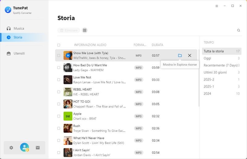 file locali di spotify