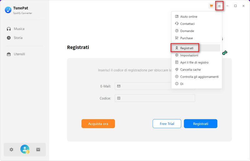 Registra TunePat Spotify Converter