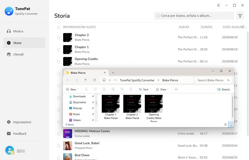 audiolibri di Spotify convertiti