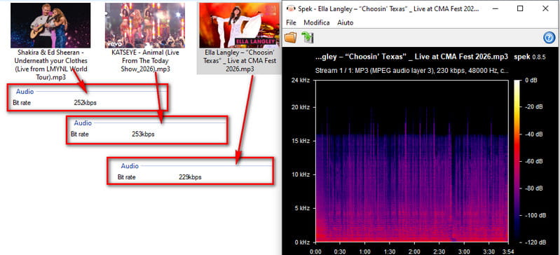 risultati del test di CNVmp3 sui file YouTube Music convertiti