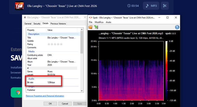 analisi della qualità audio di SAVEMP3