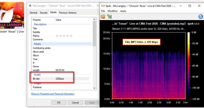 analisi della qualità audio di Y2meta