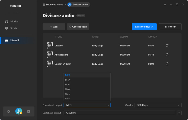 Divisore audio AI
