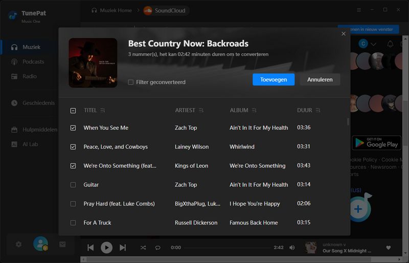 SoundCloud Muziek toevoegen aan TunePat