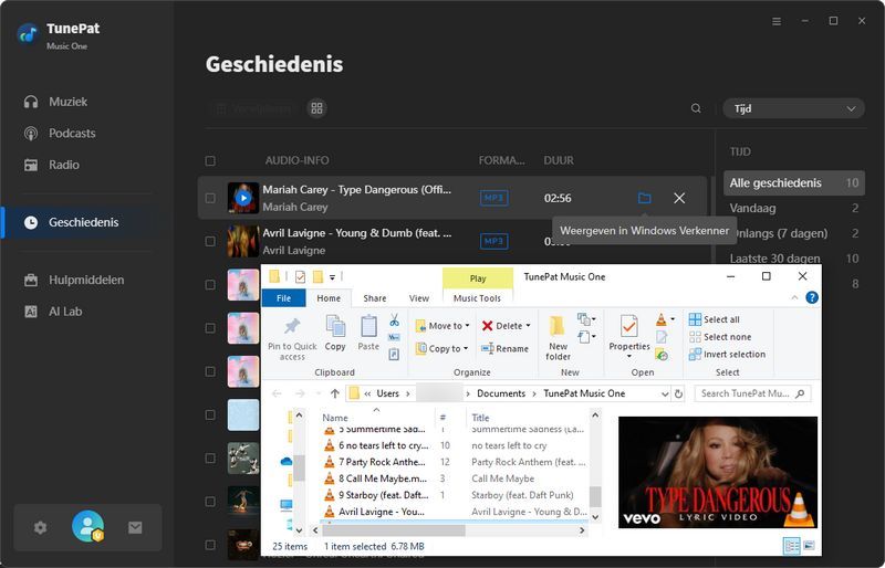 speel de geconverteerde muziek