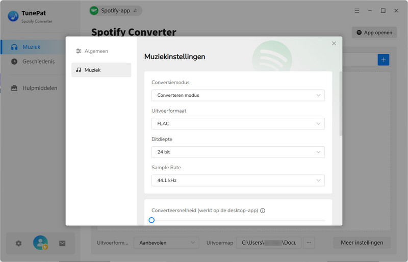 Pas uitvoerinstellingen aan