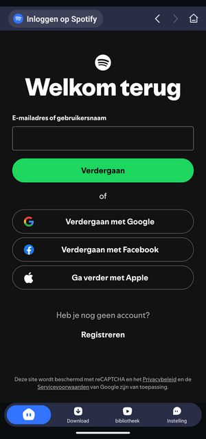 inloggen op Spotify account