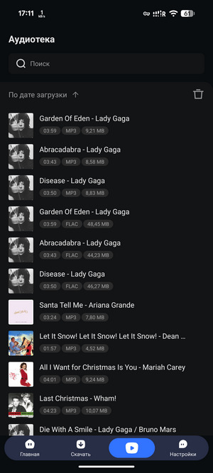 downloaded mp3 music