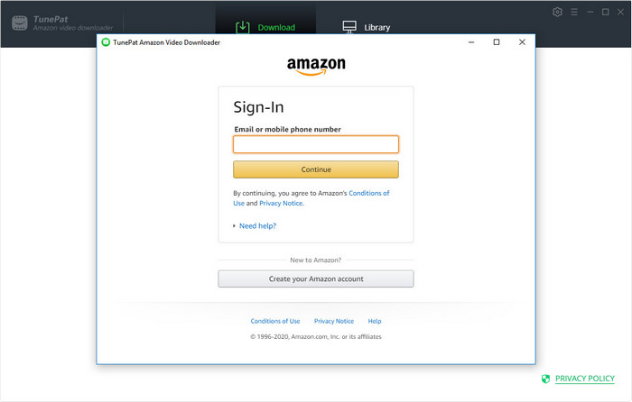 login amazon prime